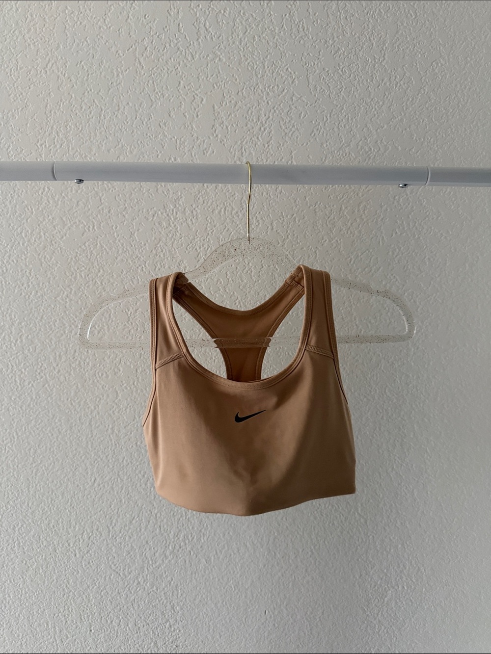 Nike Tan Racerback Dri-FIT Medium Support Sports Bra